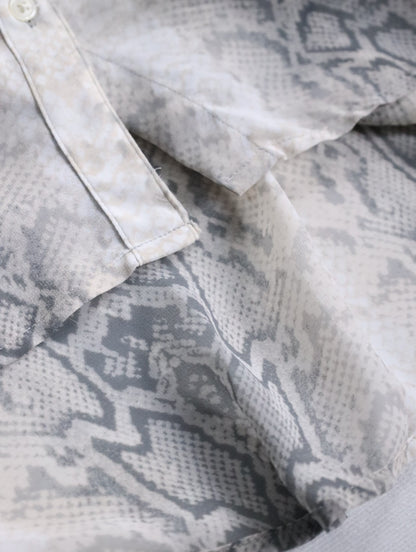 OLD NAVY python pattern sheer shirt ivory-gray