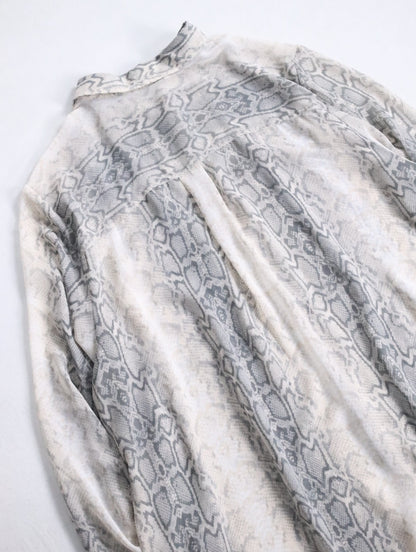 OLD NAVY python pattern sheer shirt ivory-gray