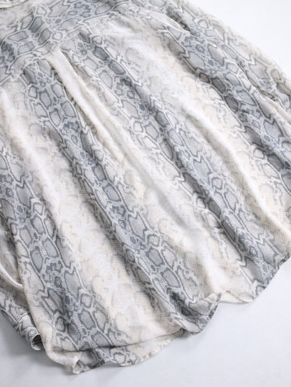OLD NAVY python pattern sheer shirt ivory-gray