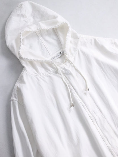 cotton hooded jacket white