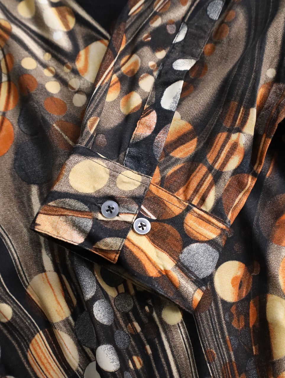 STACY ADAMS abstract pattern shirt orange-brown