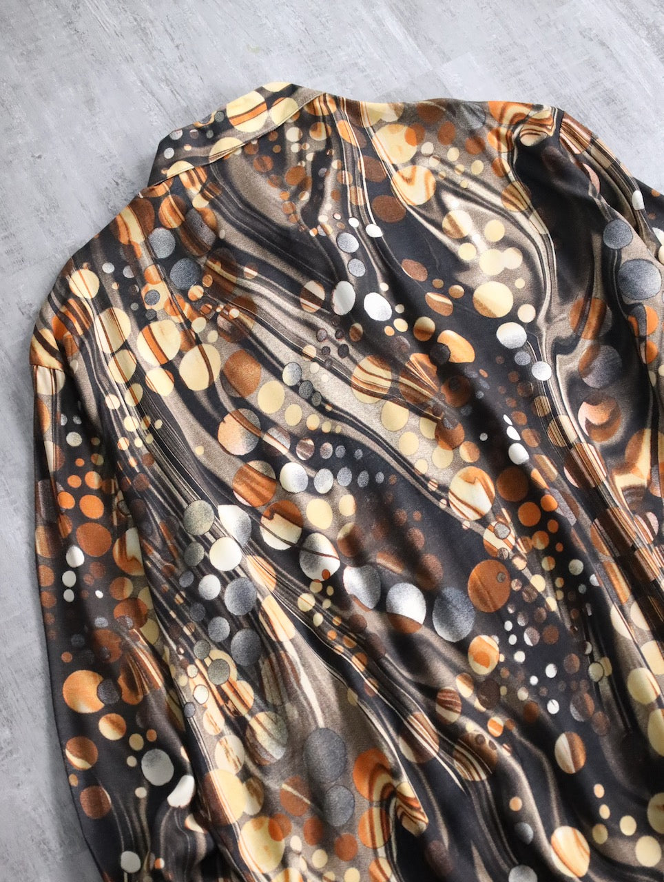 STACY ADAMS abstract pattern shirt orange-brown