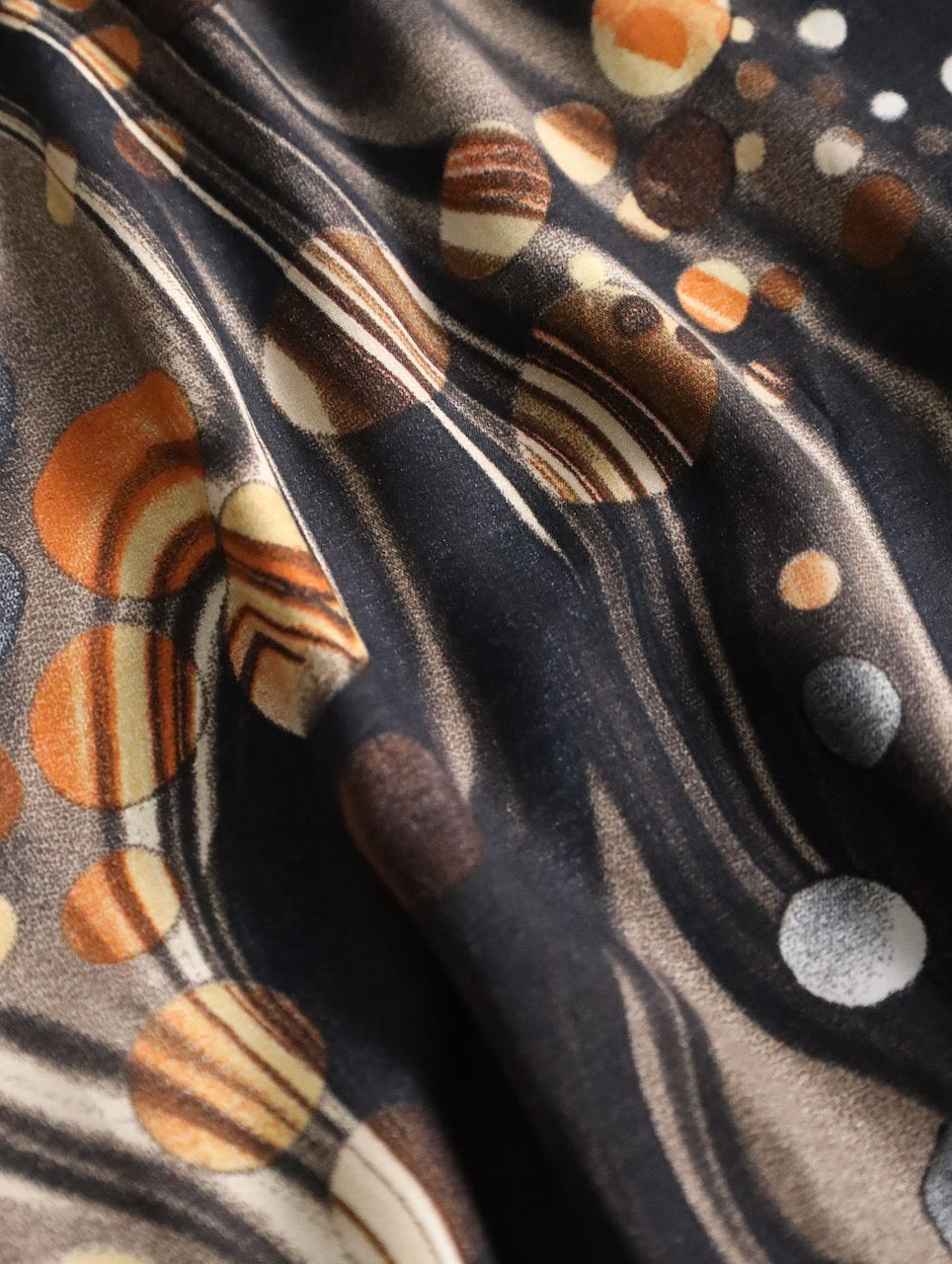 STACY ADAMS abstract pattern shirt orange-brown