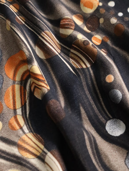 STACY ADAMS abstract pattern shirt orange-brown