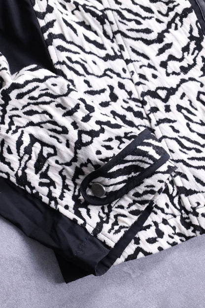 CHICO'S zebra pattern jacket white-black