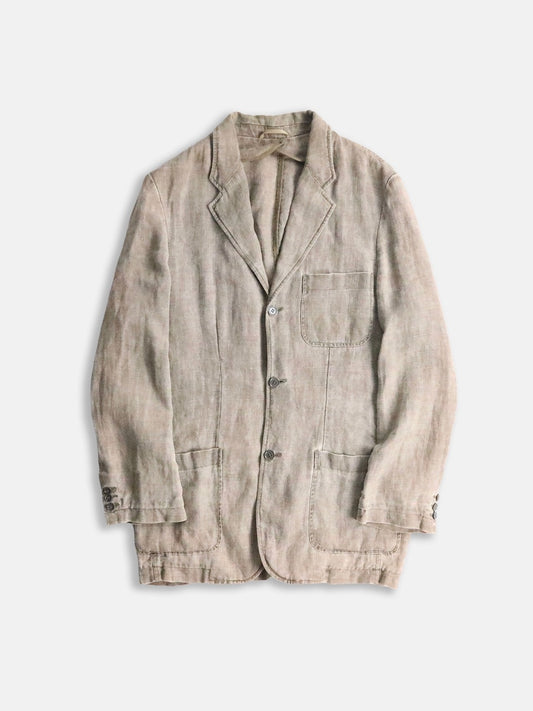 3B linen jacket made in portugal khaki