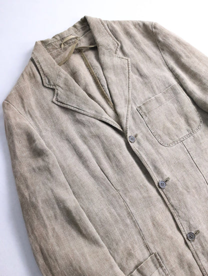 3B linen jacket made in portugal khaki
