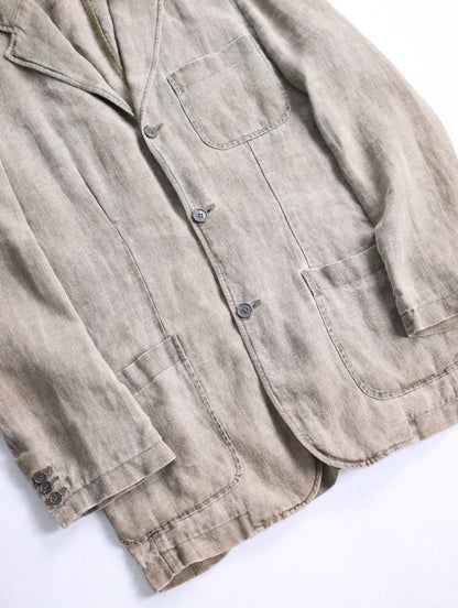 3B linen jacket made in portugal khaki