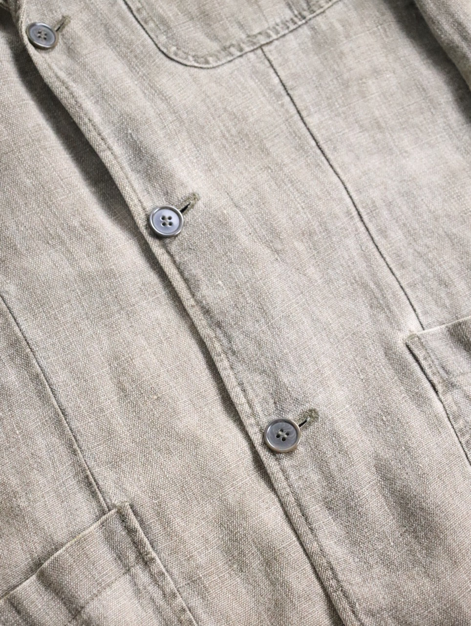 3B linen jacket made in portugal khaki