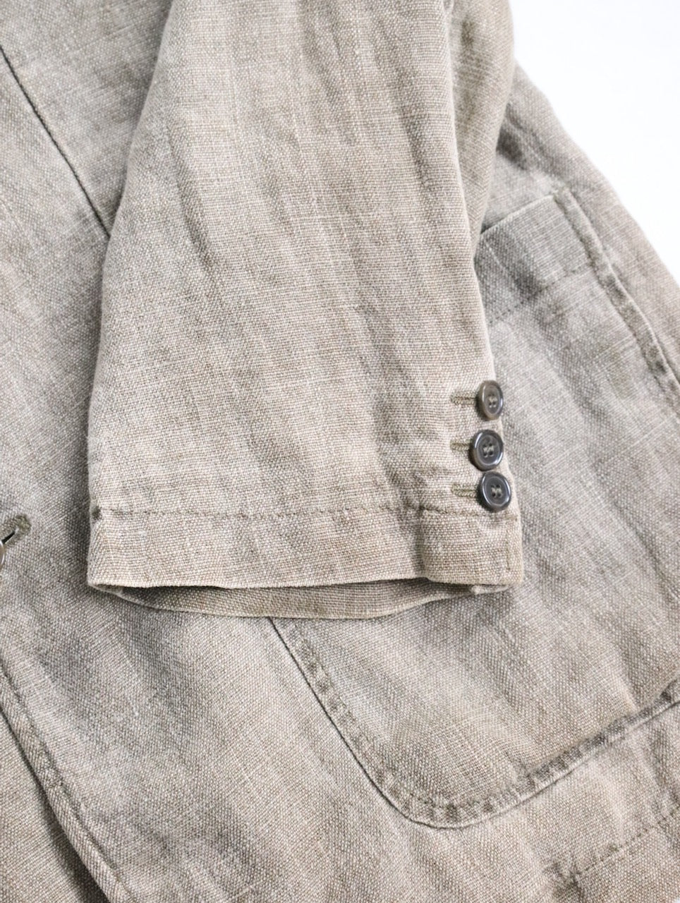 3B linen jacket made in portugal khaki