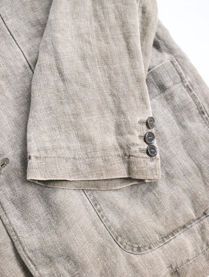3B linen jacket made in portugal khaki