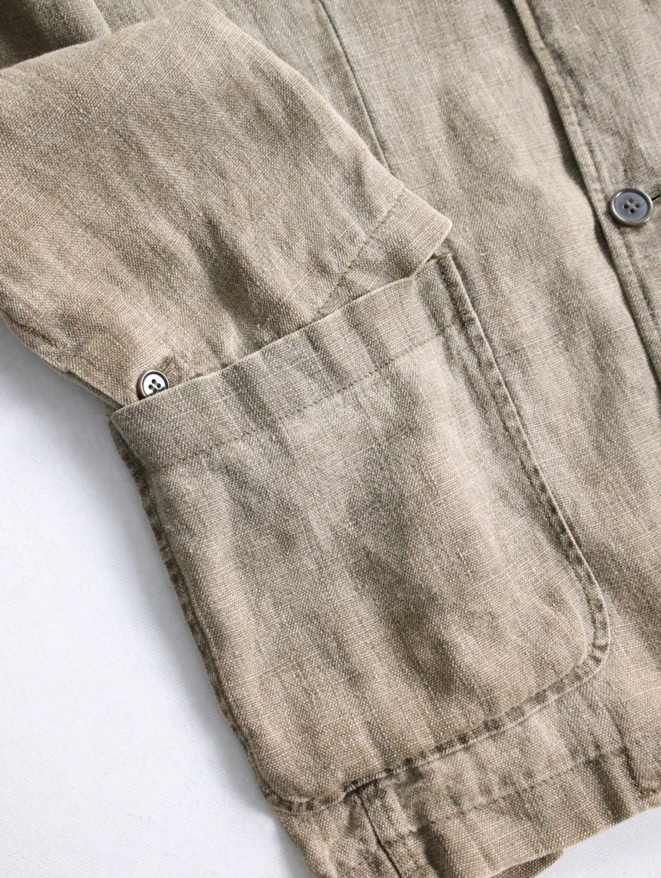 3B linen jacket made in portugal khaki
