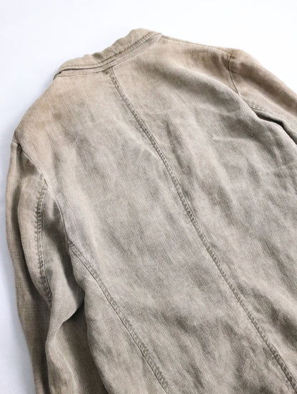 3B linen jacket made in portugal khaki