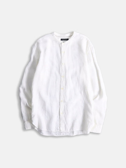 banana republic bund collar linen shirt white