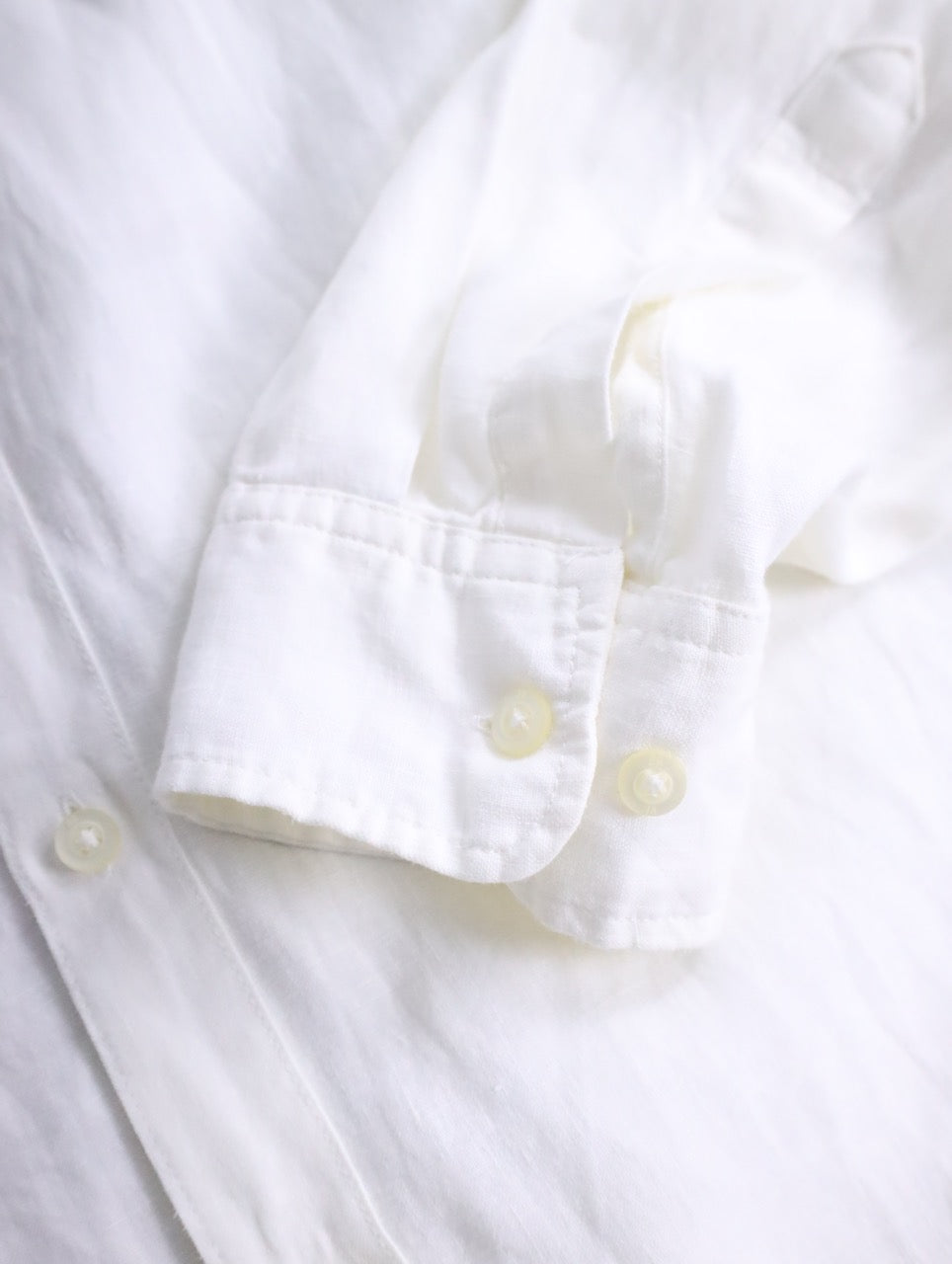 banana republic bund collar linen shirt white