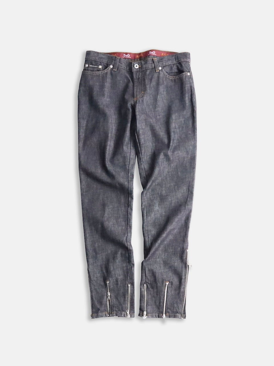 Dolce&Gabbana hem zip denim pants indigo