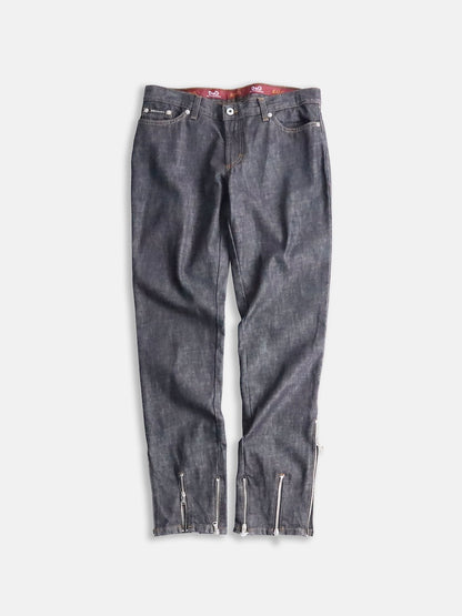 Dolce&Gabbana hem zip denim pants indigo