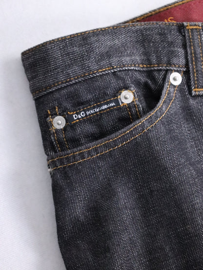 Dolce&Gabbana hem zip denim pants indigo