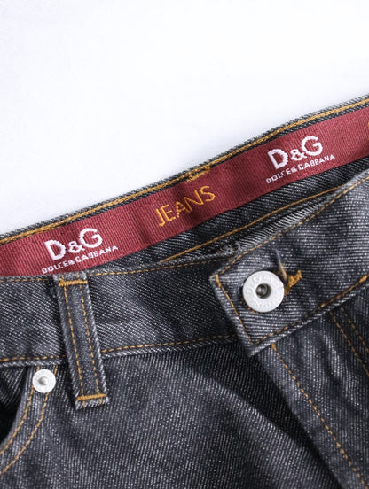 Dolce&Gabbana hem zip denim pants indigo