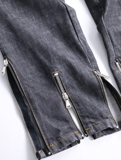 Dolce&Gabbana hem zip denim pants indigo
