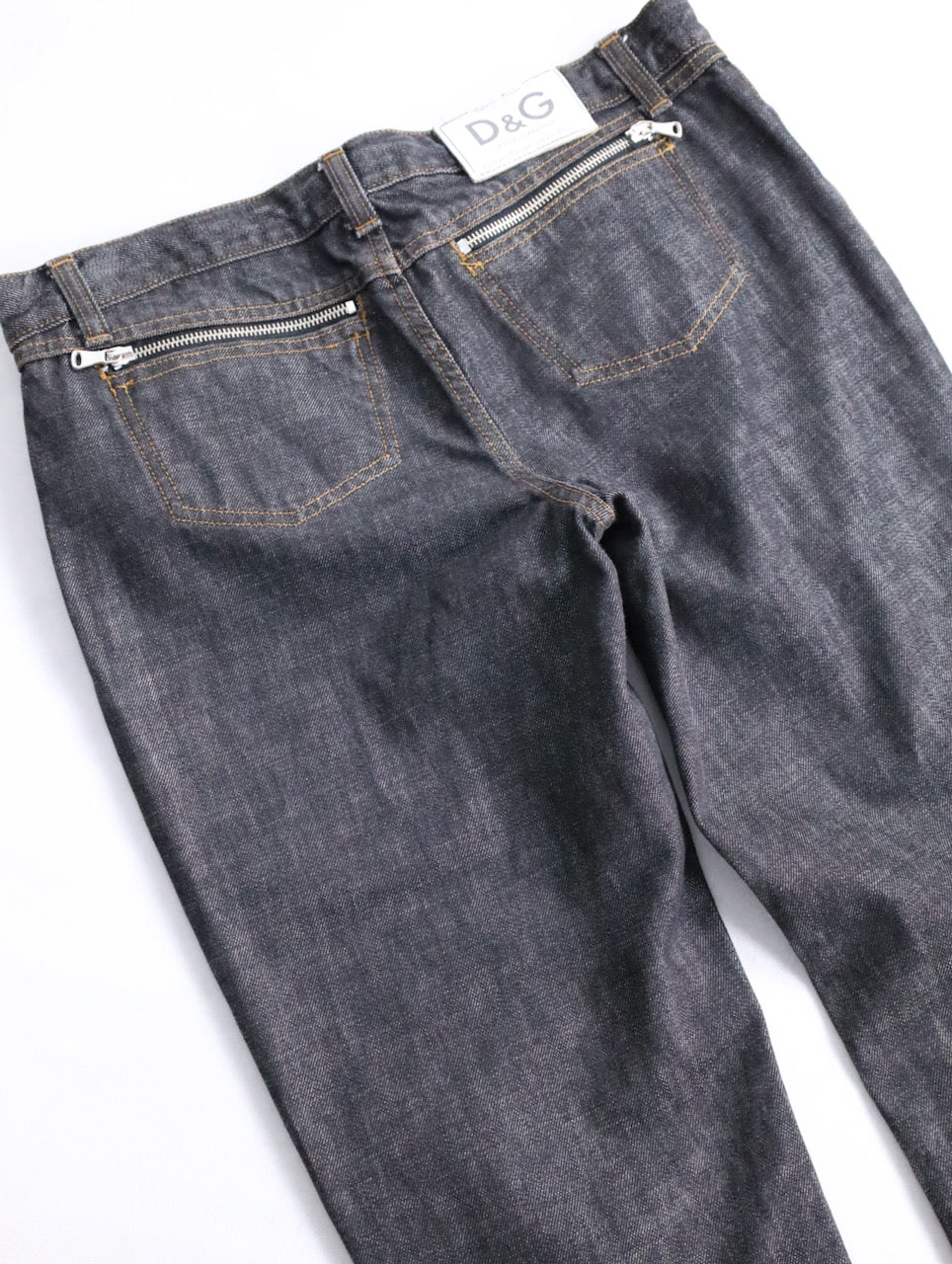 Dolce&Gabbana hem zip denim pants indigo