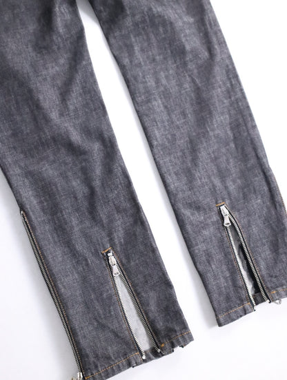 Dolce&Gabbana hem zip denim pants indigo