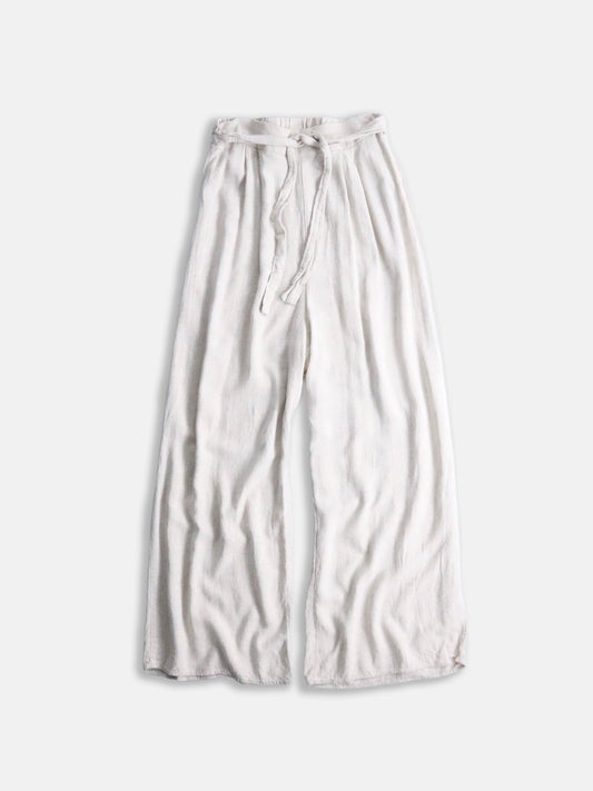 linen cotton wide straight easy pants ivory