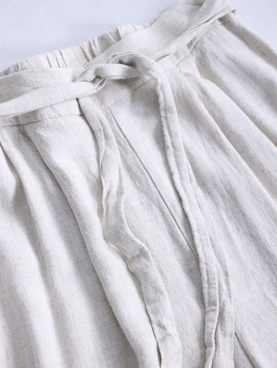 linen cotton wide straight easy pants ivory