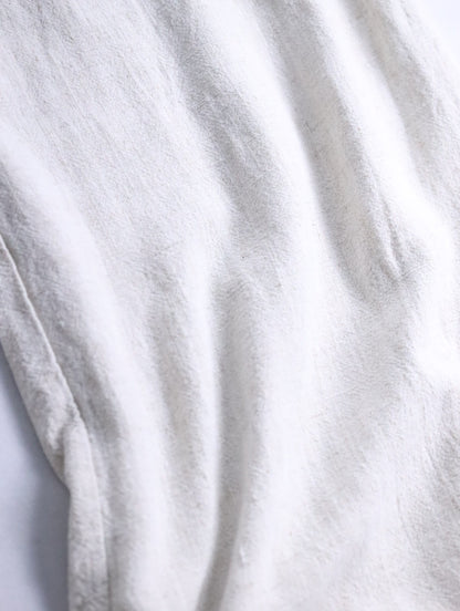 linen cotton wide straight easy pants ivory