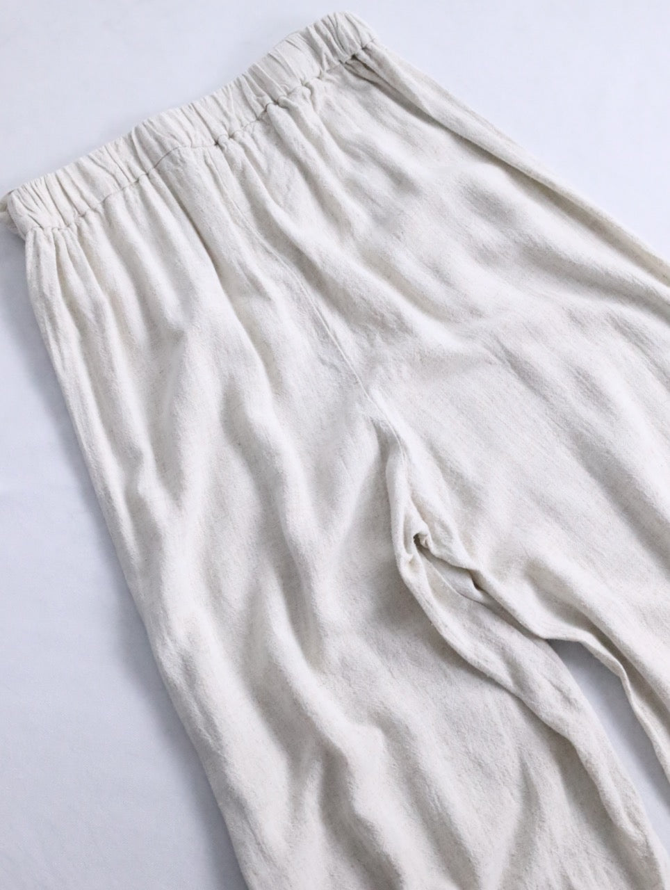 linen cotton wide straight easy pants ivory