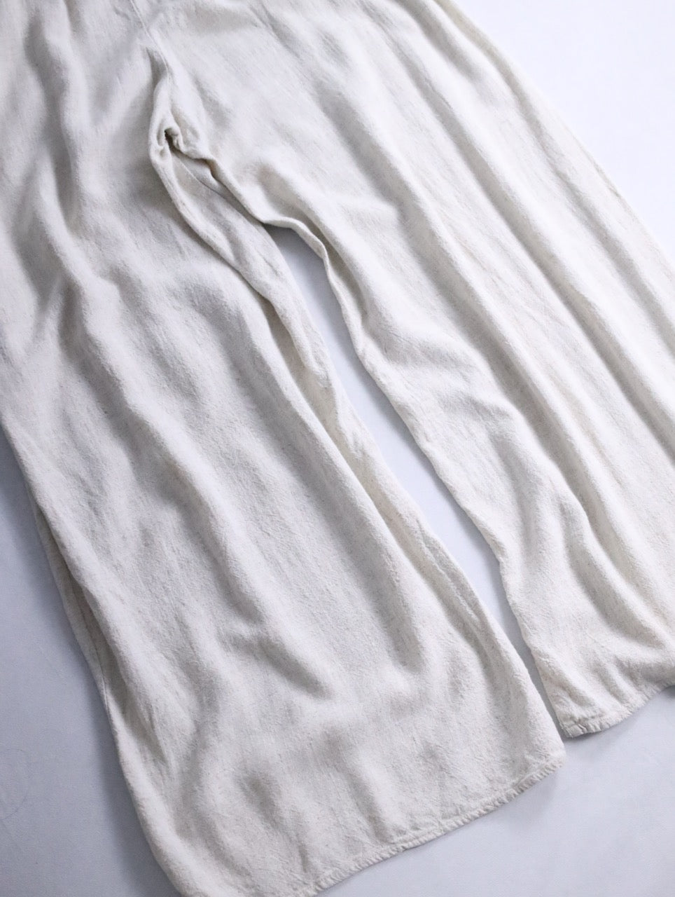 linen cotton wide straight easy pants ivory