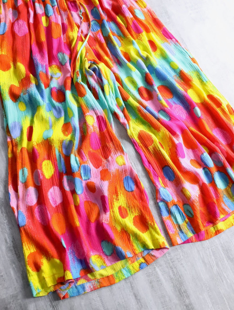 dot design easy pants multicolor