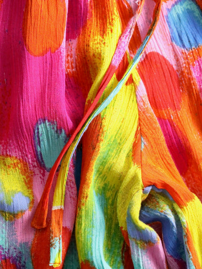 dot design easy pants multicolor