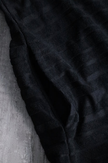 long zip knit vest hoodie black