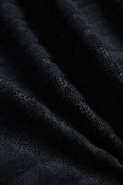 long zip knit vest hoodie black