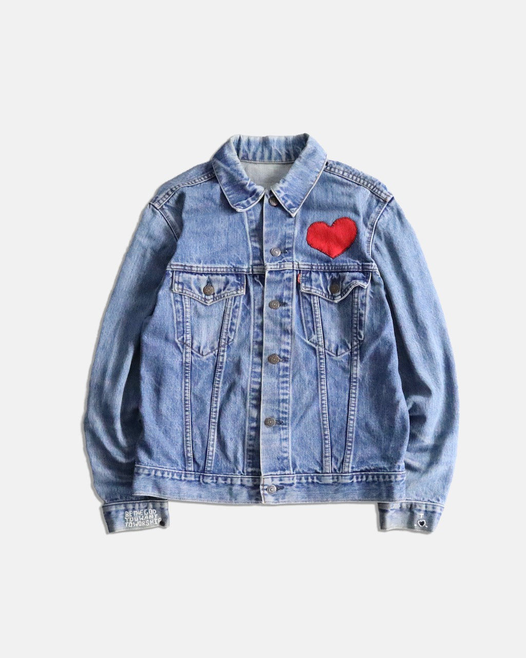 Levi's heart patch denim jacket blue