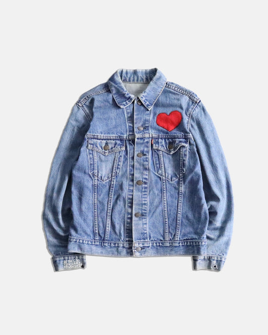 Levi's heart patch denim jacket blue
