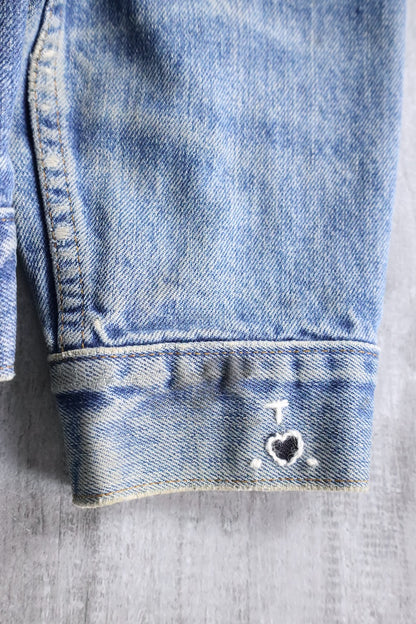Levi's heart patch denim jacket blue