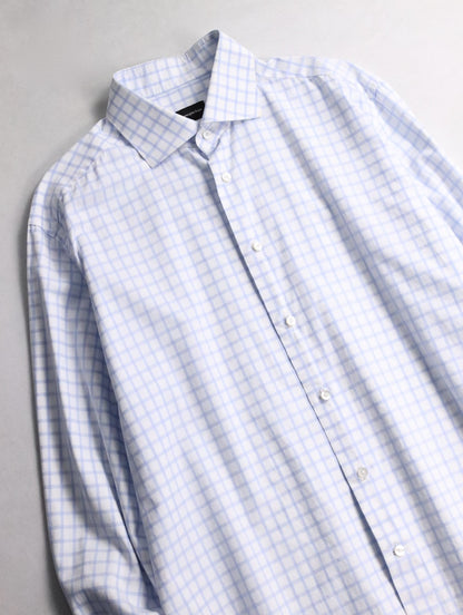 Ermenegildo Zegna check shirt white-lightblue