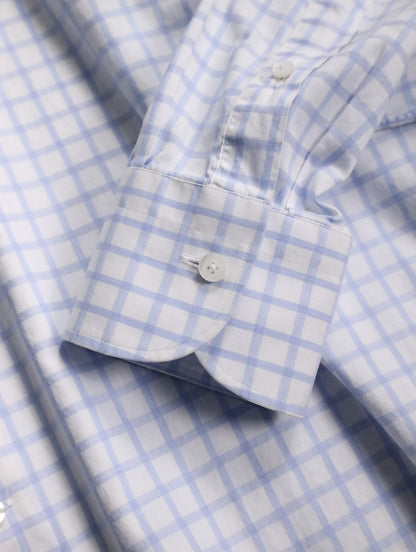 Ermenegildo Zegna check shirt white-lightblue