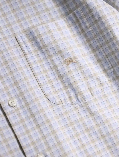 Burberry check shirt whiteblue-beige