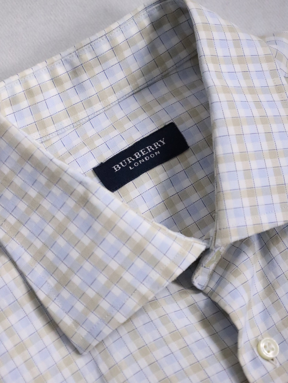 Burberry check shirt whiteblue-beige