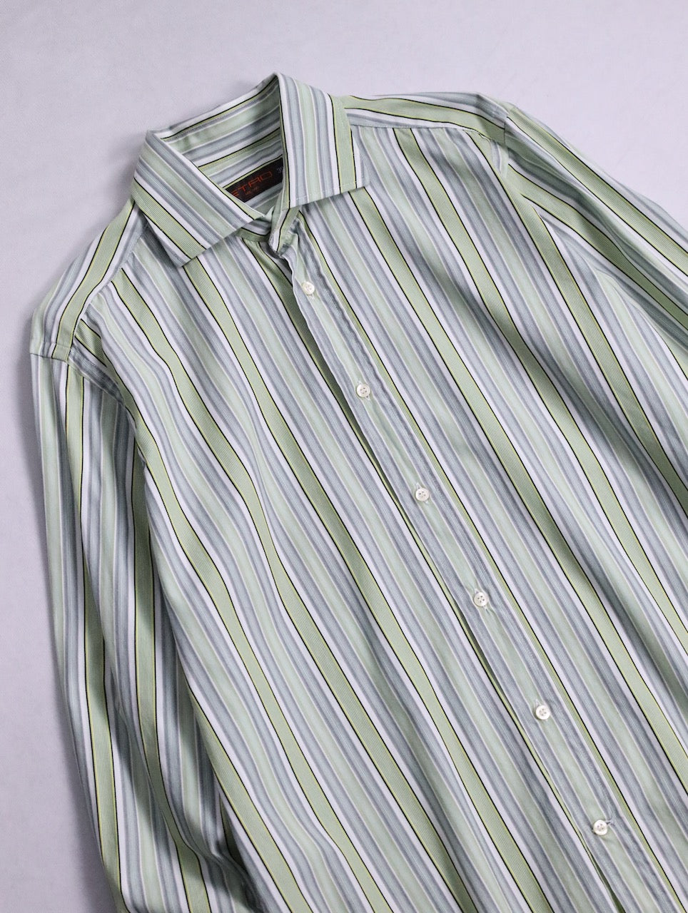 ETRO multi stripe shirt limegreen