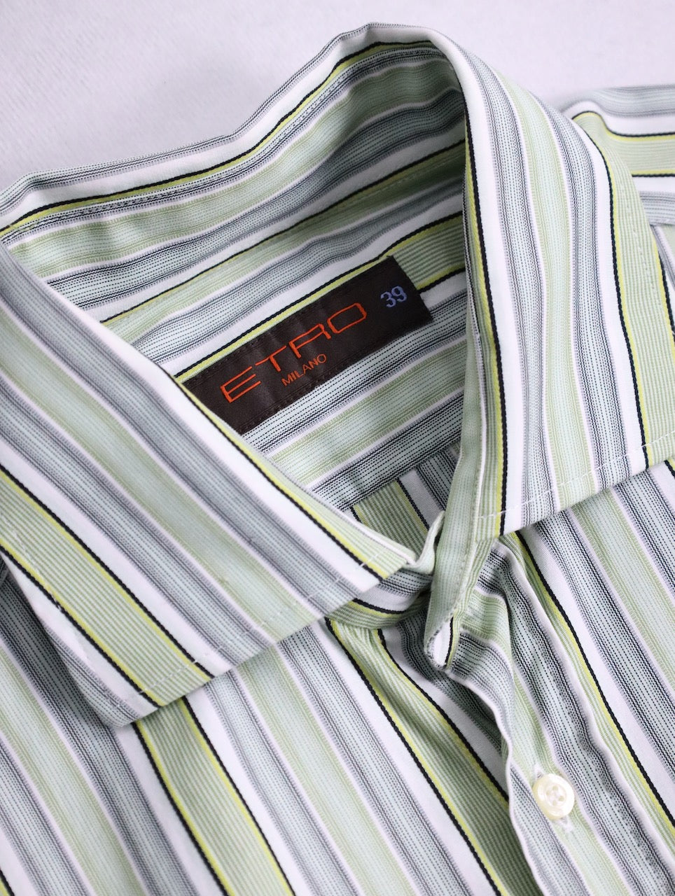 ETRO multi stripe shirt limegreen