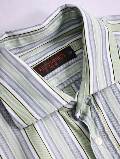 ETRO multi stripe shirt limegreen