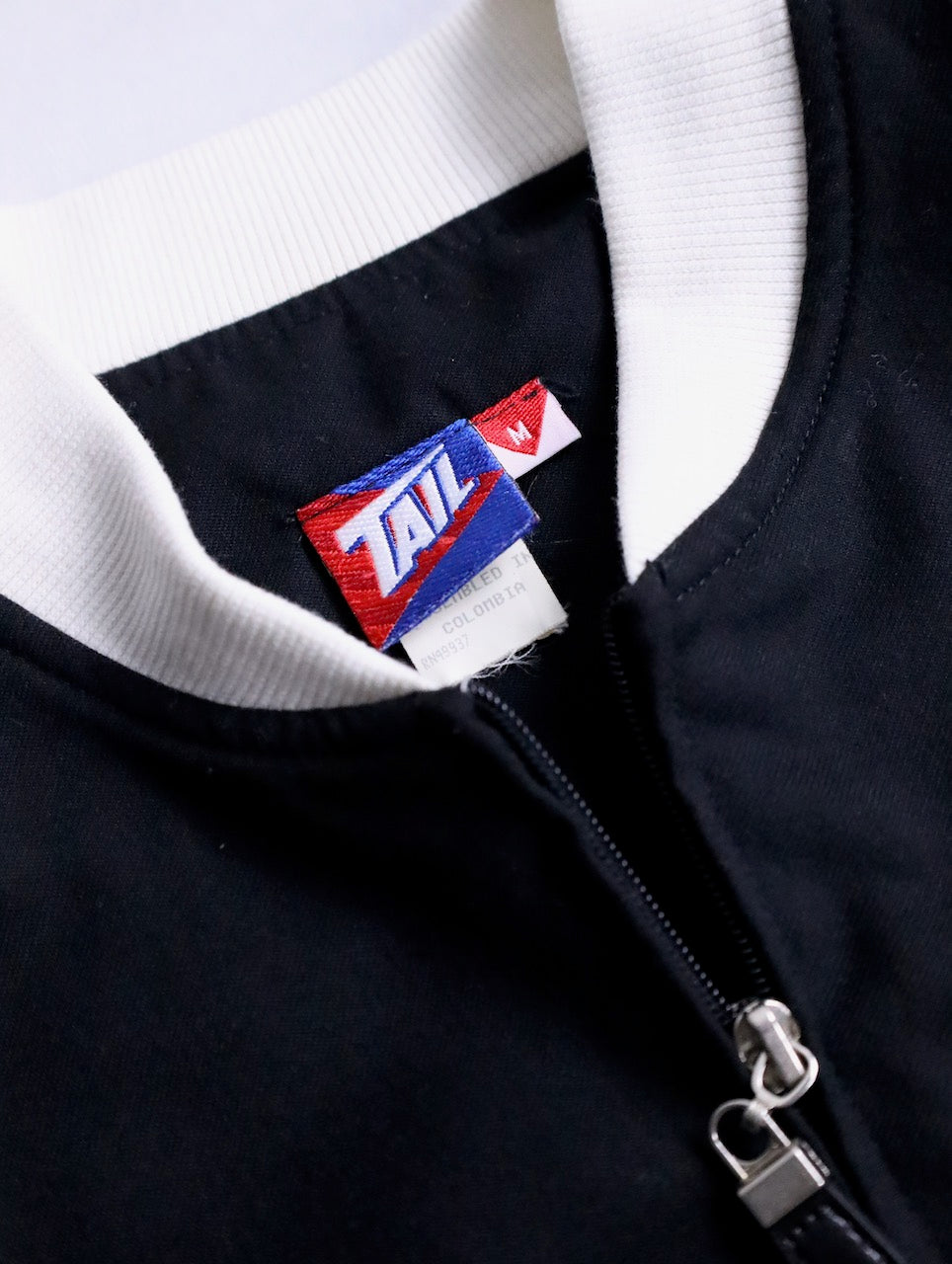 bicolor flap pocket bomber jacket black-white