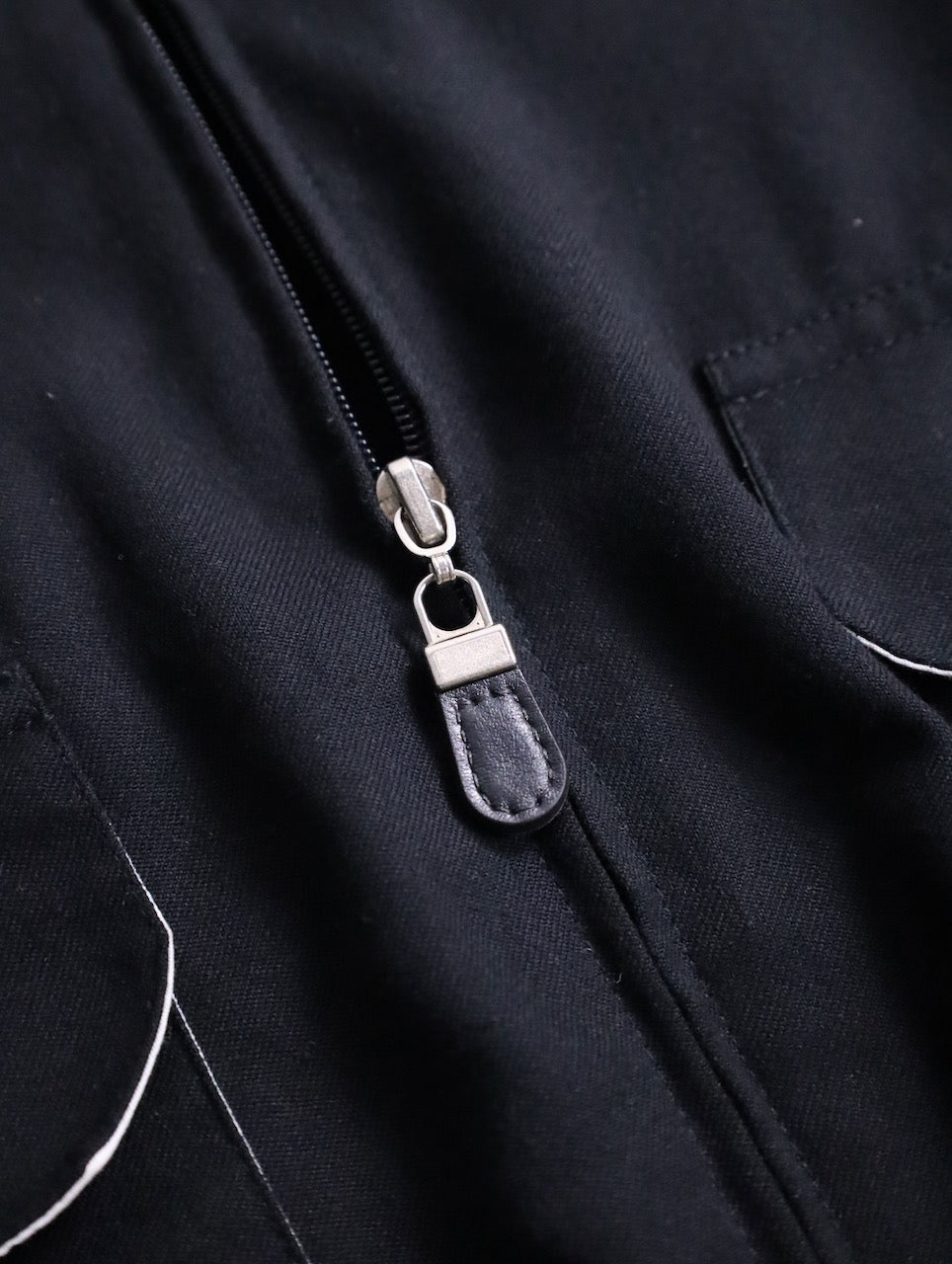 bicolor flap pocket bomber jacket black-white