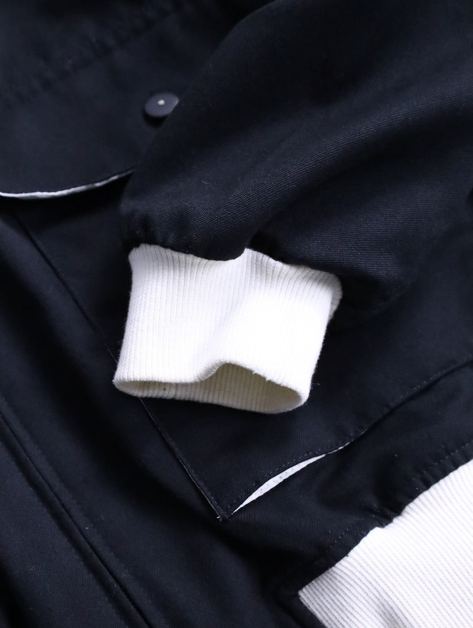 bicolor flap pocket bomber jacket black-white