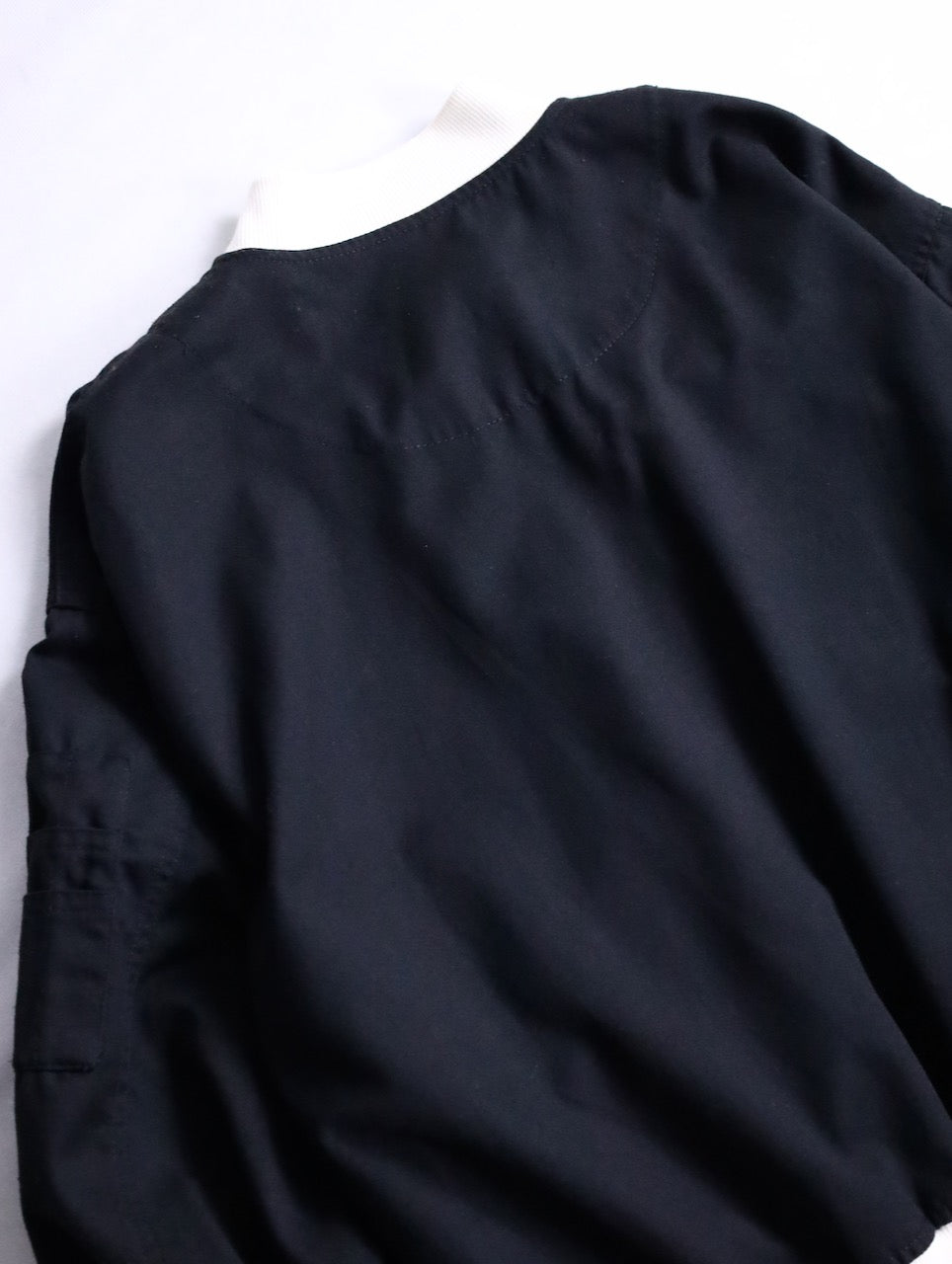 bicolor flap pocket bomber jacket black-white