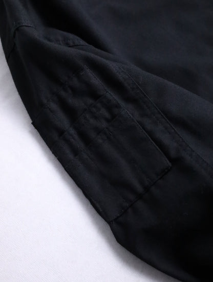 bicolor flap pocket bomber jacket black-white